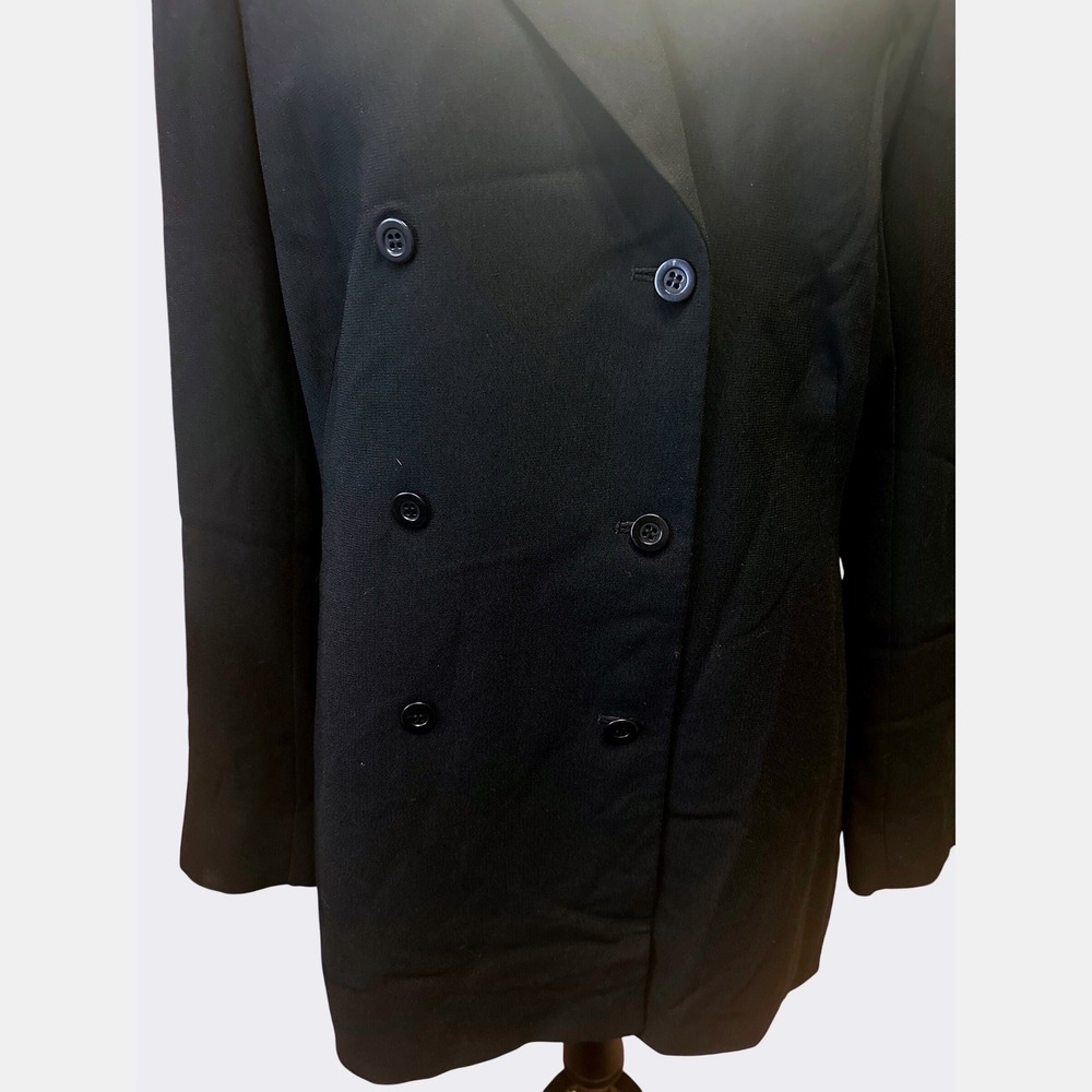 Liz Claiborne Collection Black Double Breasted Blazer Women Size 12 lightweight - Picture 3 of 14